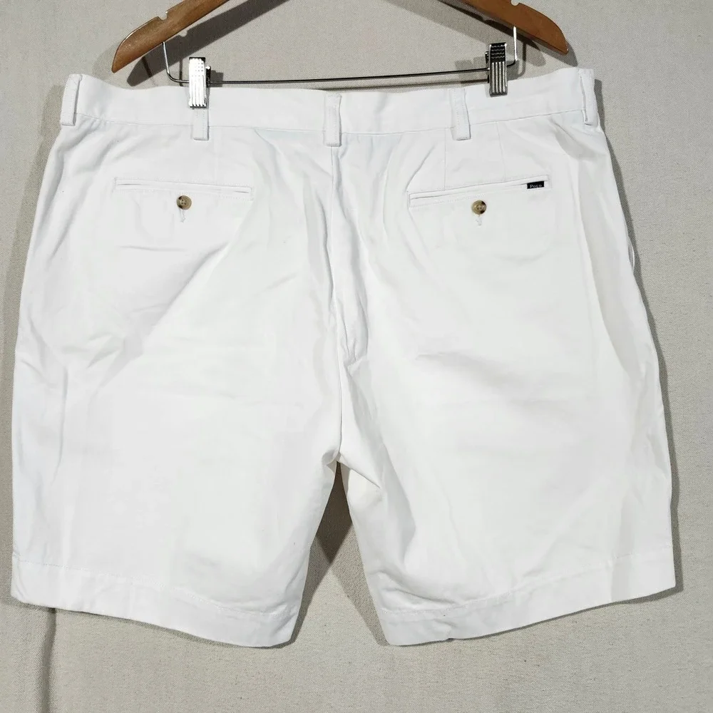 Polo Ralph Lauren Mens Classic Fit 9 Inch Chino Shorts White Size 42 Cotton